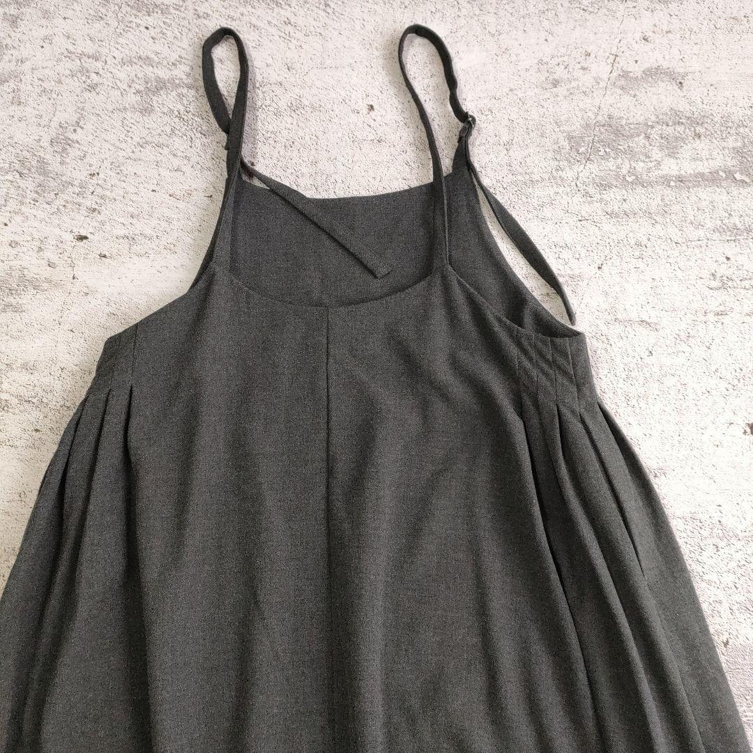 北欧、暮らしの道具店 サイドタックのサロペットスカート チャコール S