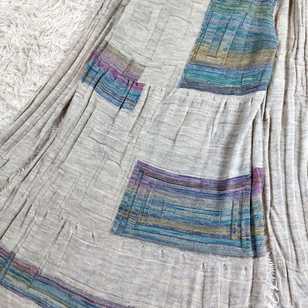 M&KYOKO アルパカ 佐藤繊維マルチカラー 立体感リブニットロングワンピース