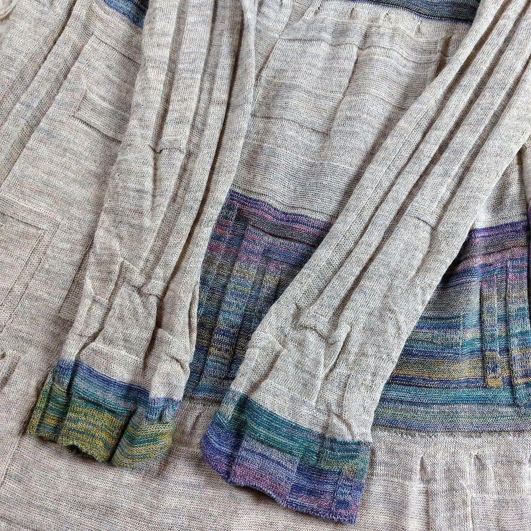 M&KYOKO アルパカ 佐藤繊維マルチカラー 立体感リブニットロングワンピース