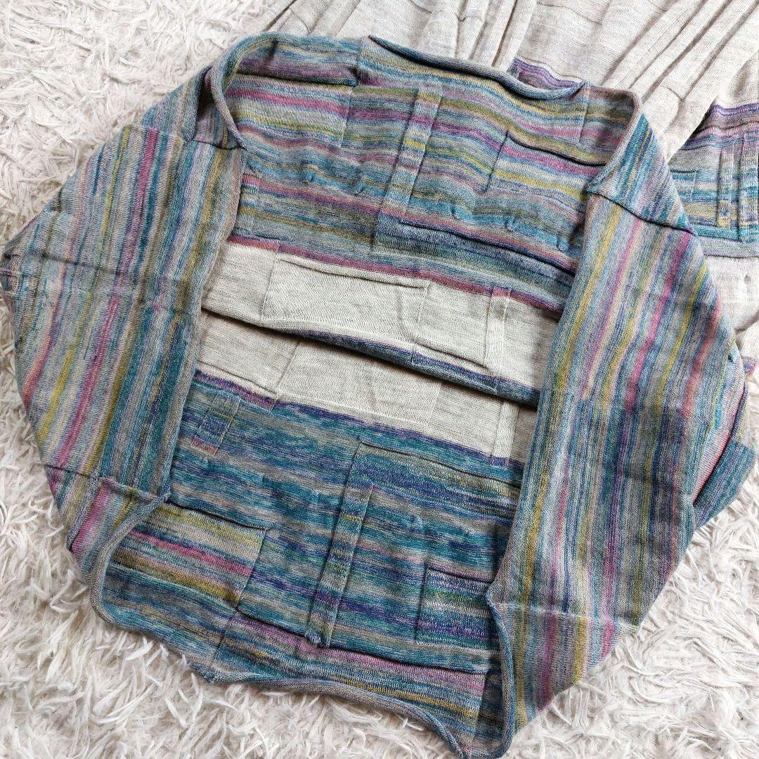 M&KYOKO アルパカ 佐藤繊維マルチカラー 立体感リブニットロングワンピース