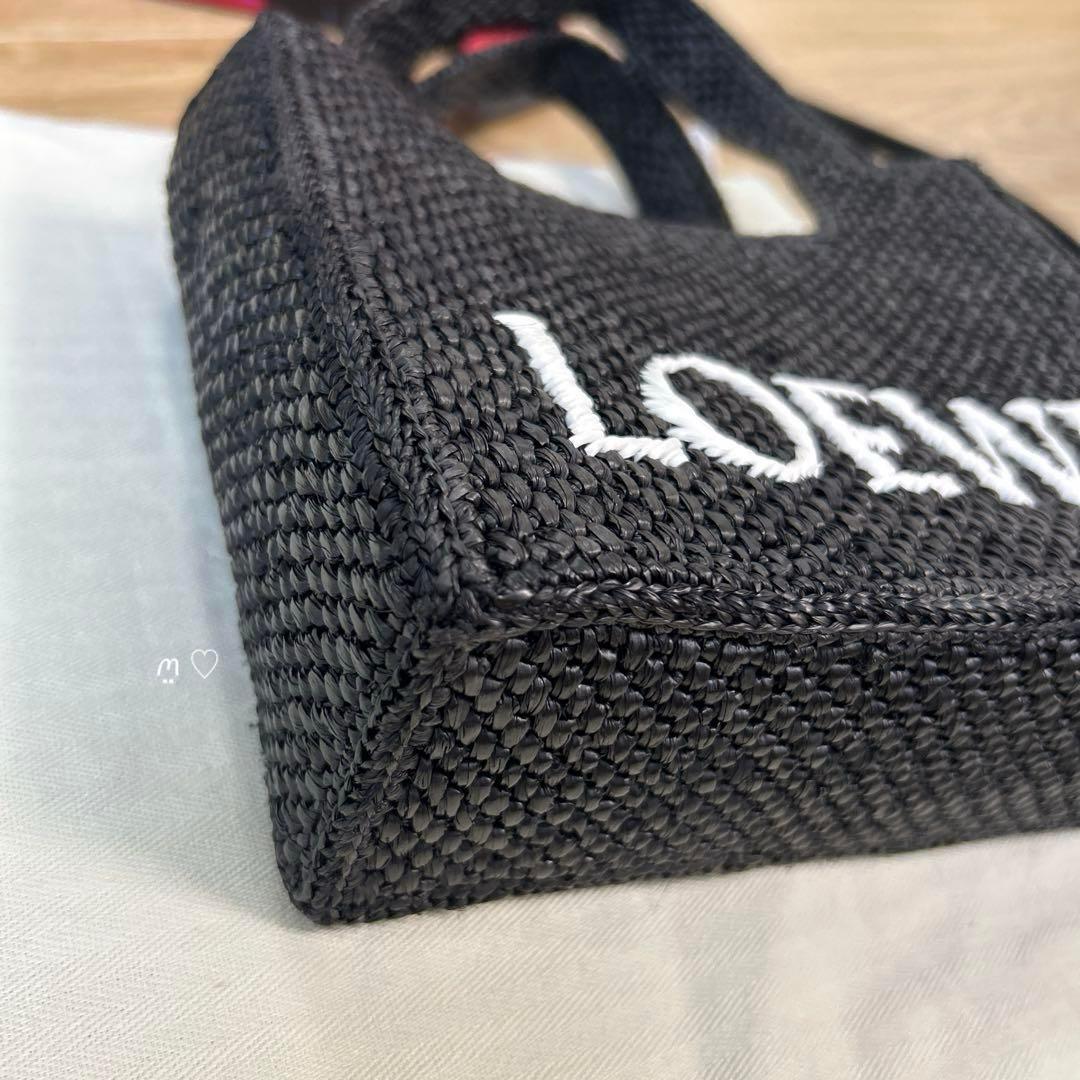 LOEWE　ロエベ　フォントトートミニ　カゴバッグ　斜めがけポシェット　ラフィア