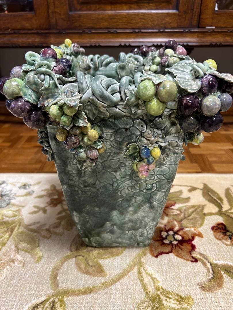 葡萄　花瓶　立体　インテリア　アンティーク