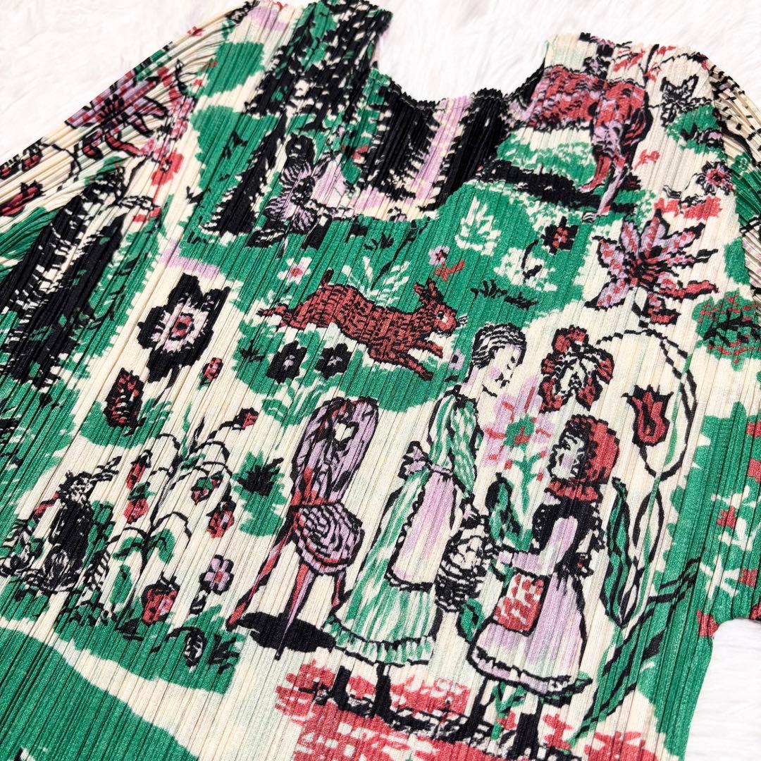 希少　プリーツプリーズ　赤ずきんちゃん　七分袖　マルチカラー　サイズ3