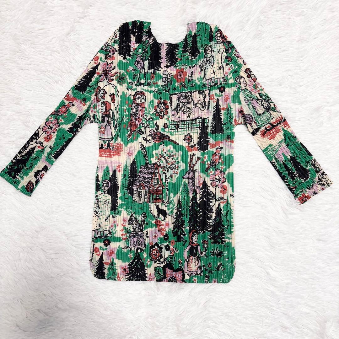 希少　プリーツプリーズ　赤ずきんちゃん　七分袖　マルチカラー　サイズ3