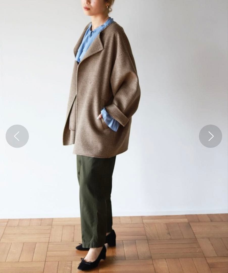 スローブイエナ　HAMILTON ダブルフェイス　ウールショートコクーンコート