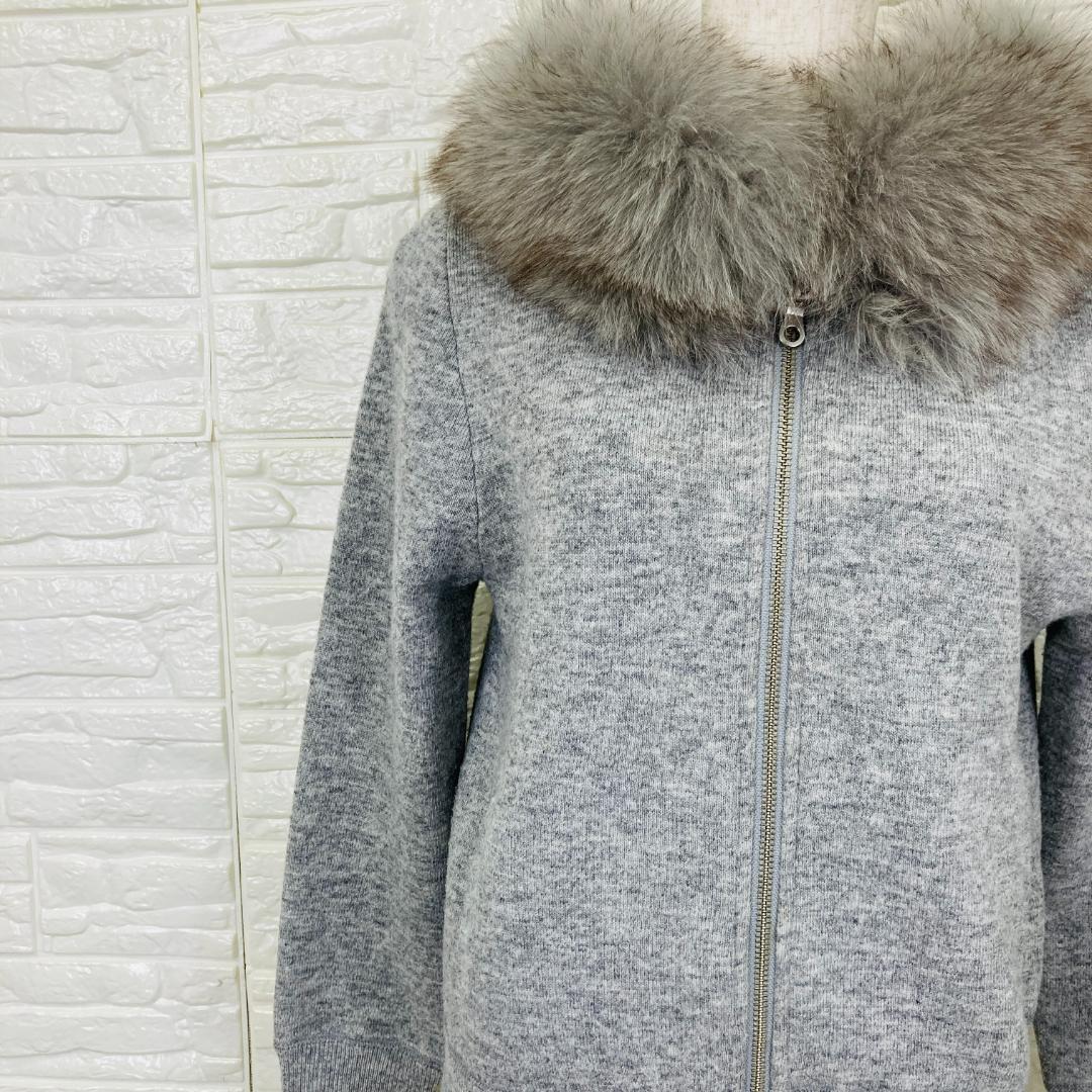 【極美品】ジャスグリッティー 豪華ブルーフォックスファー付 2WAYパーカー M
