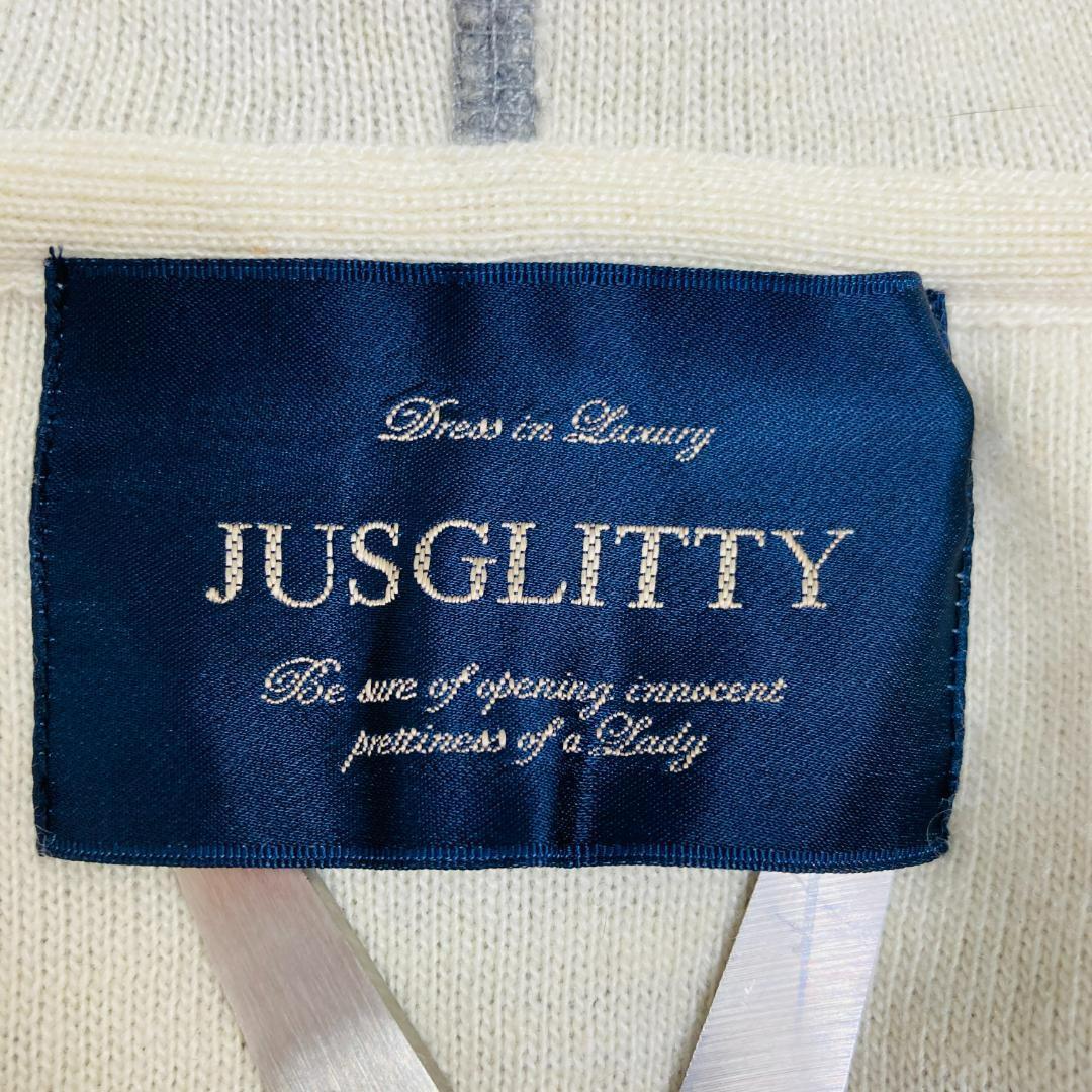 【極美品】ジャスグリッティー 豪華ブルーフォックスファー付 2WAYパーカー M