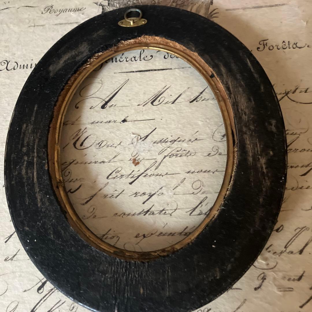 フランスアンティーク オーバルフレーム ナポレオン3世 オーバル額　ラスト