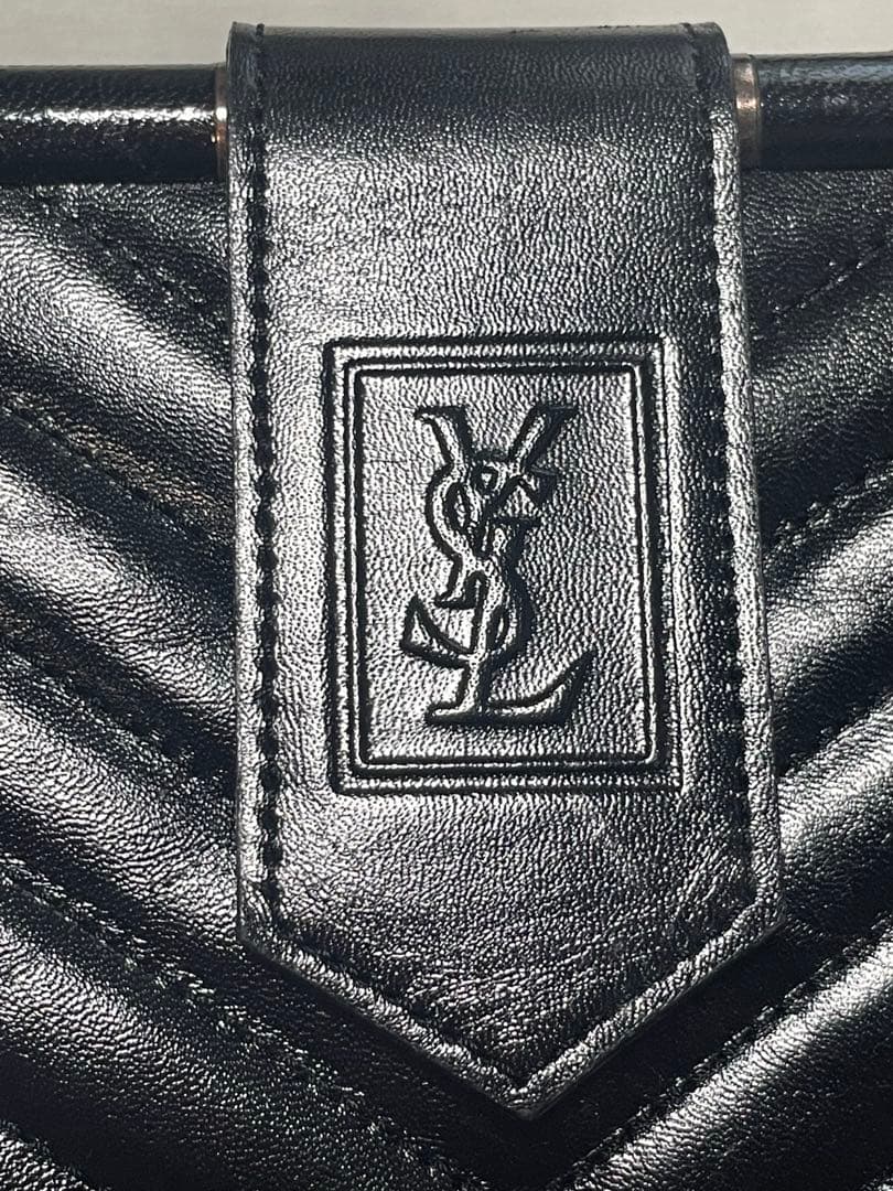 YSL ブラックレザー クラッチバッグ