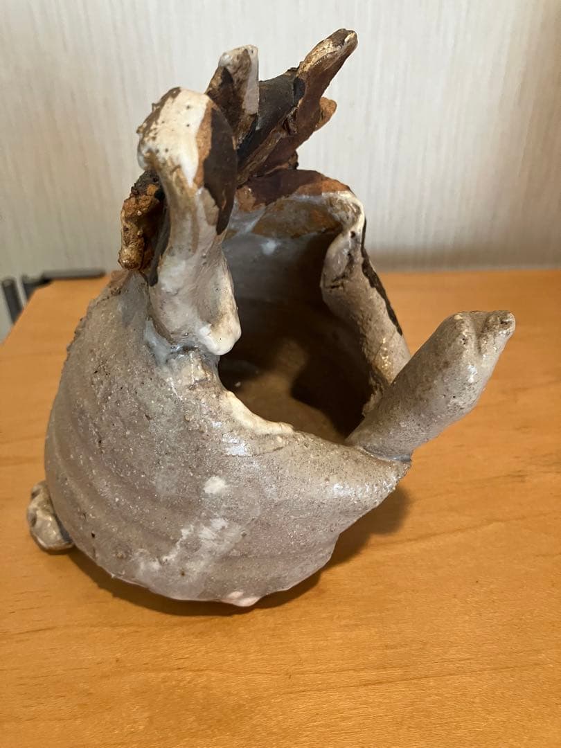 専用　森正　招き猫　左手　陶器オブジェ ユニーク　可愛い