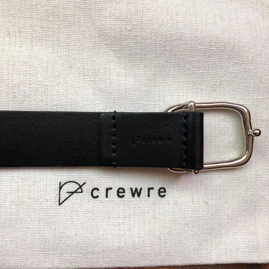 crewre クルーレ ボタンスタッズレザーベルト　ブラック short