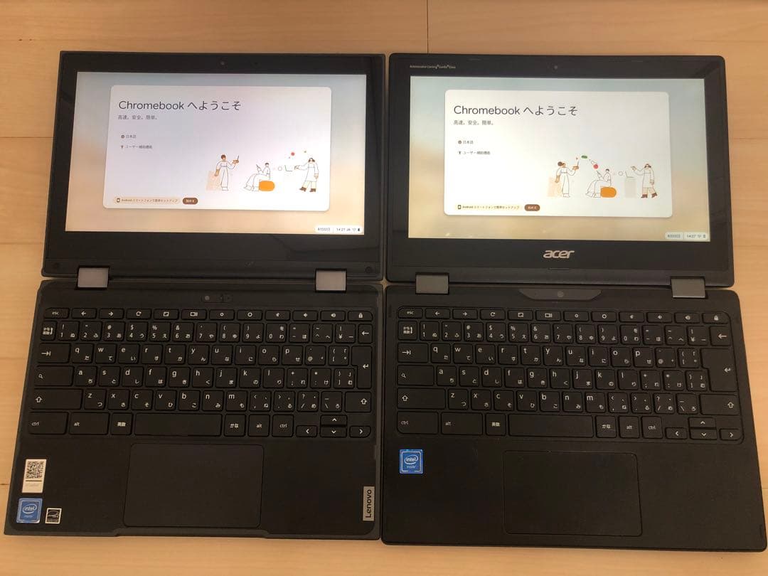 Chromebook 2台セット　lenovo acer