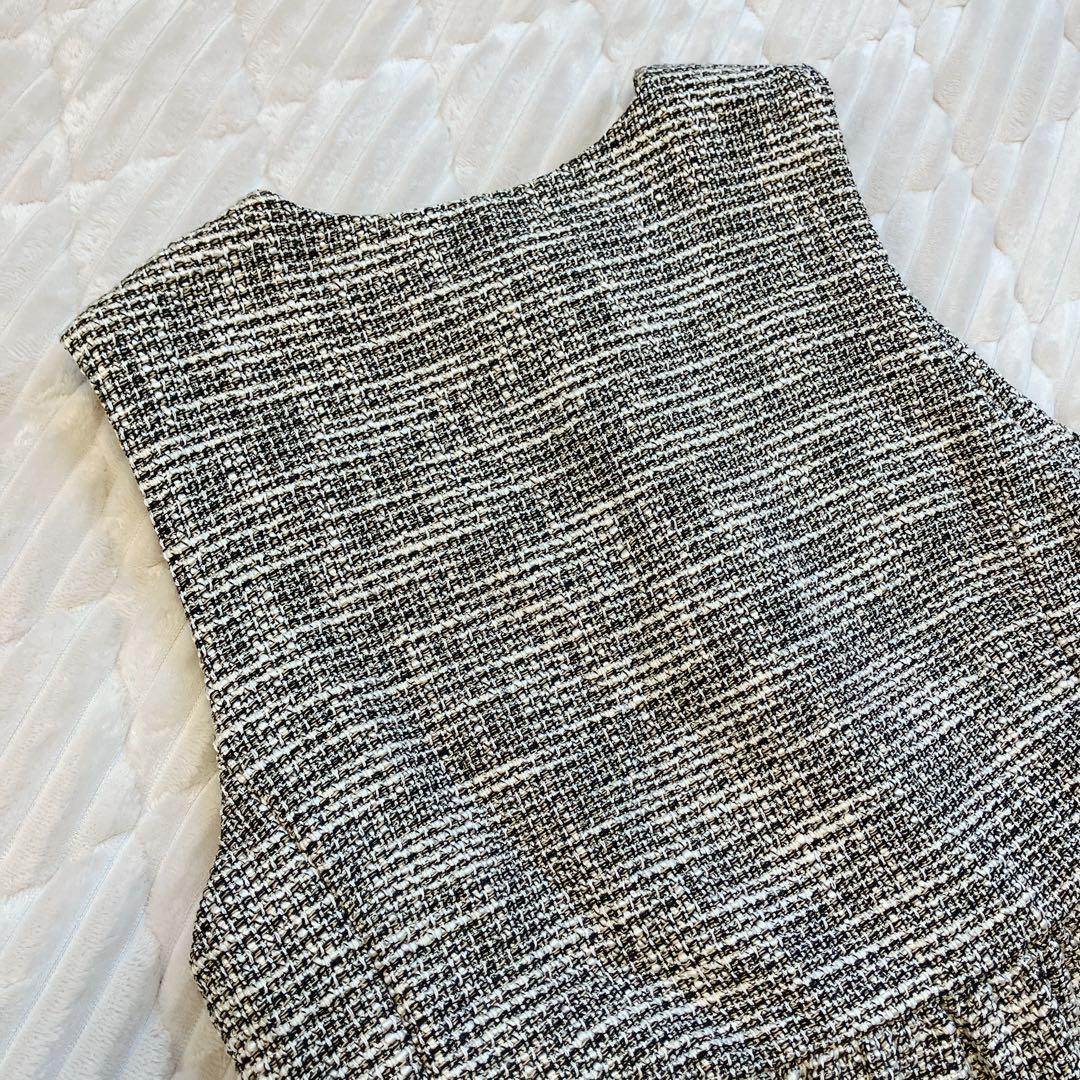 ships スラブ ツイード ジレ25SS パールボタン ベストサイズF