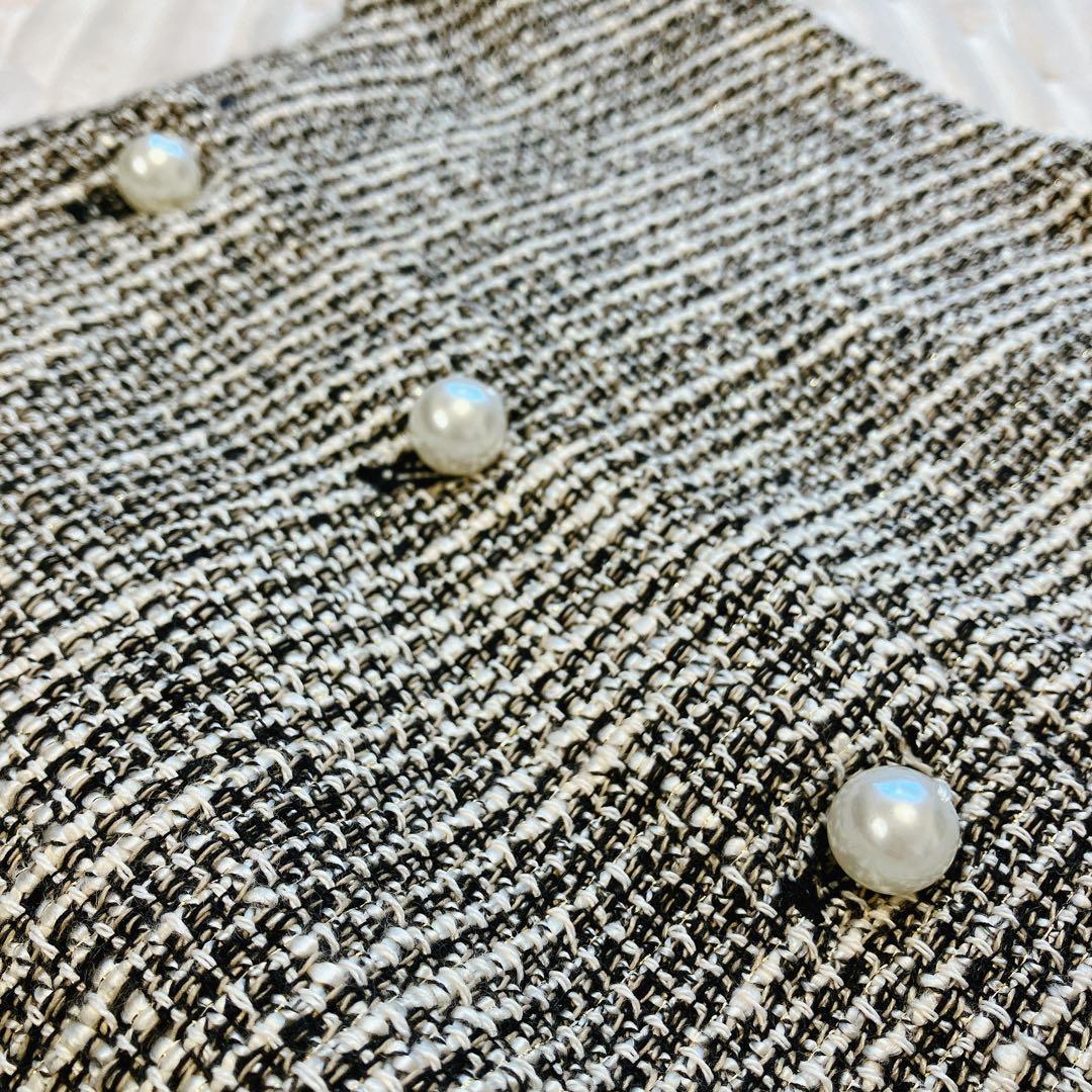 ships スラブ ツイード ジレ25SS パールボタン ベストサイズF