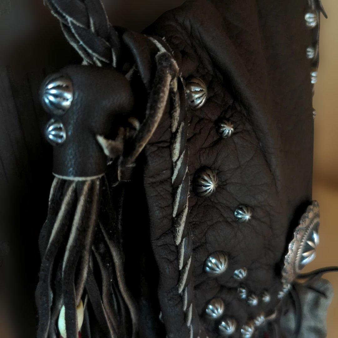 エルクスキン（大鹿革）メディスンバッグ　焦茶