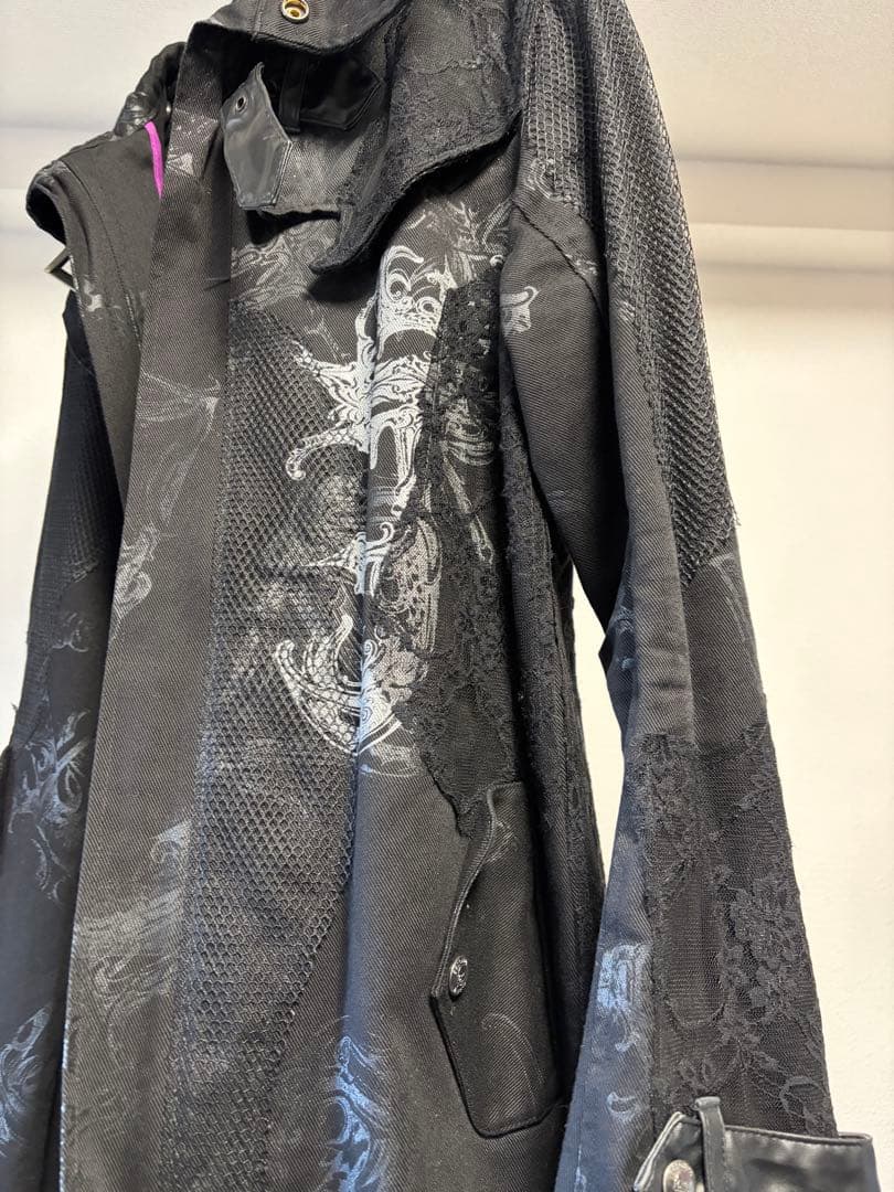 h.NAOTO DARK RED RUM フードジャケット