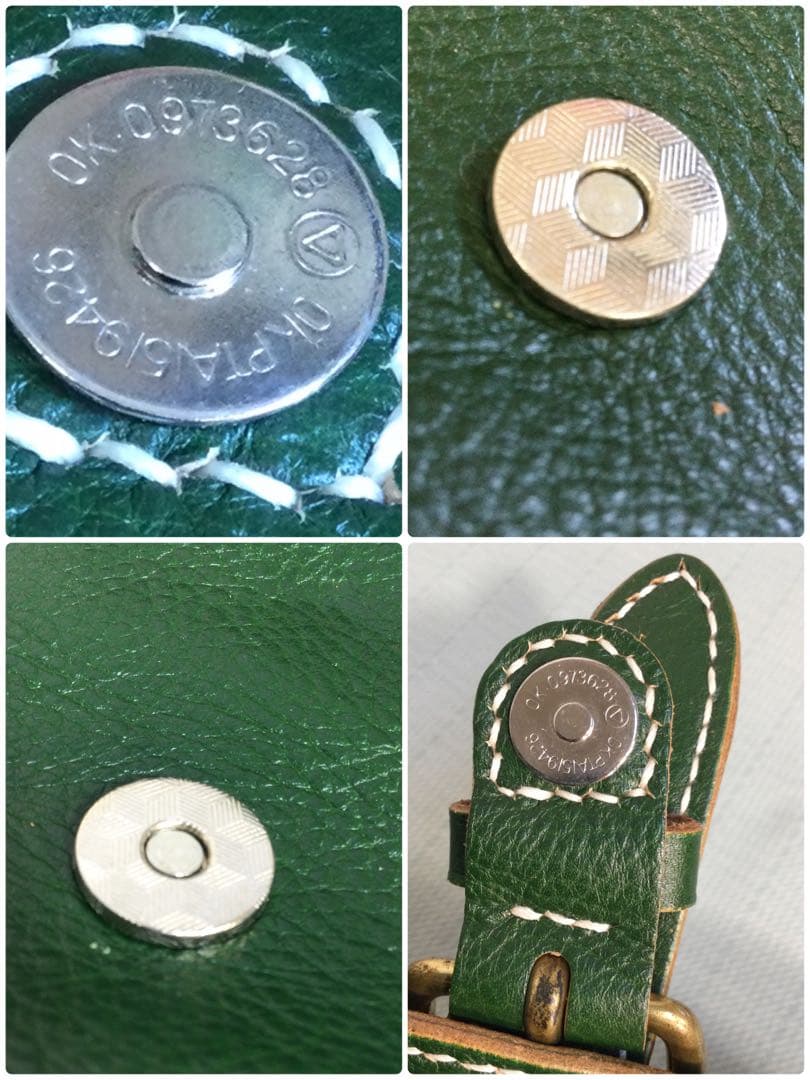 モス　グリーン　ハンドメイド感有り　ボディーバックショルダー付き