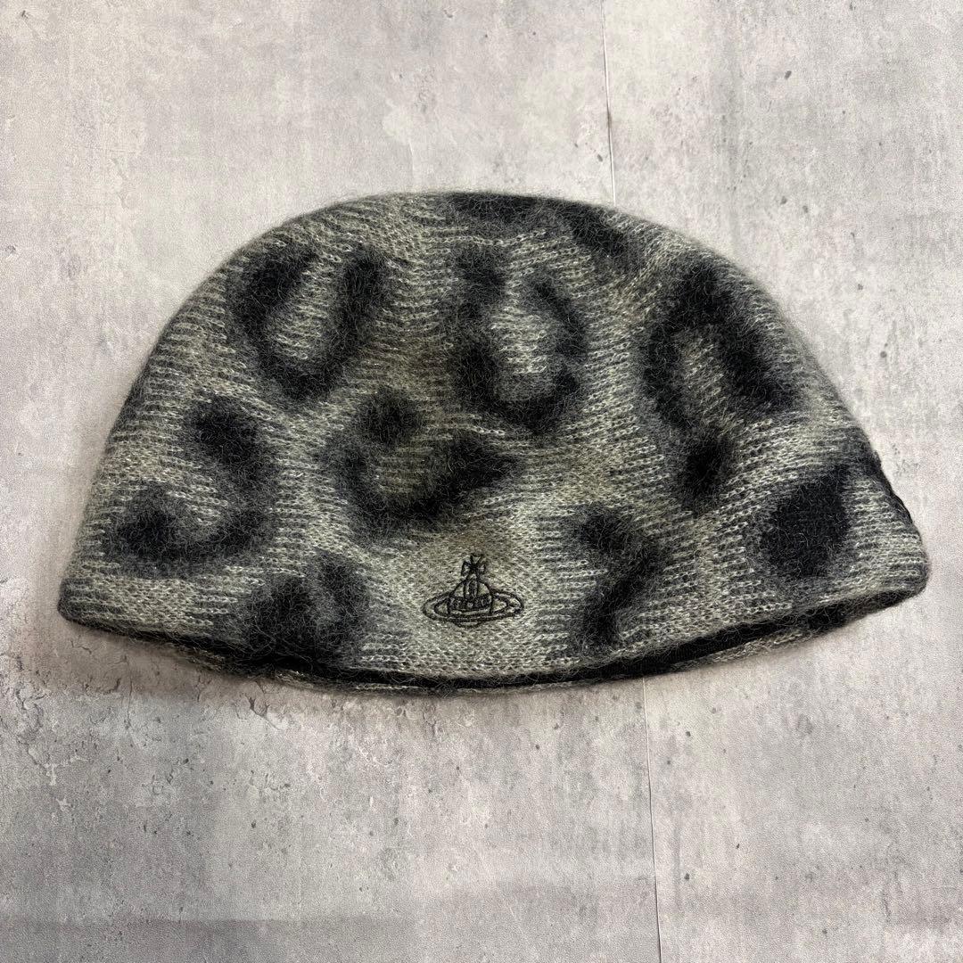Vivienne Westwood　ベレー帽　ウール　モヘヤ　レオパード柄