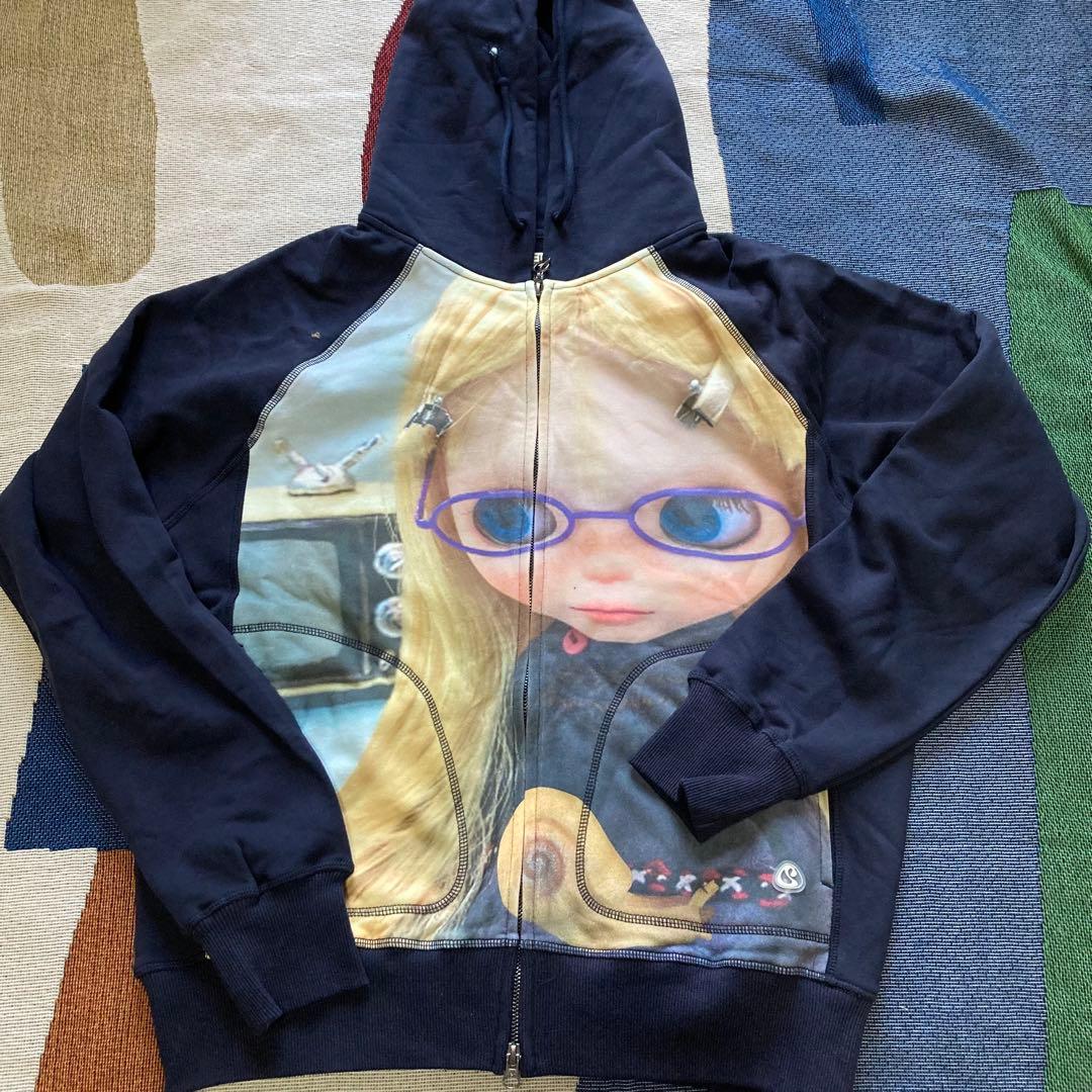 COYSEIO BLYTHE ネイビー ジップアップ パーカー
