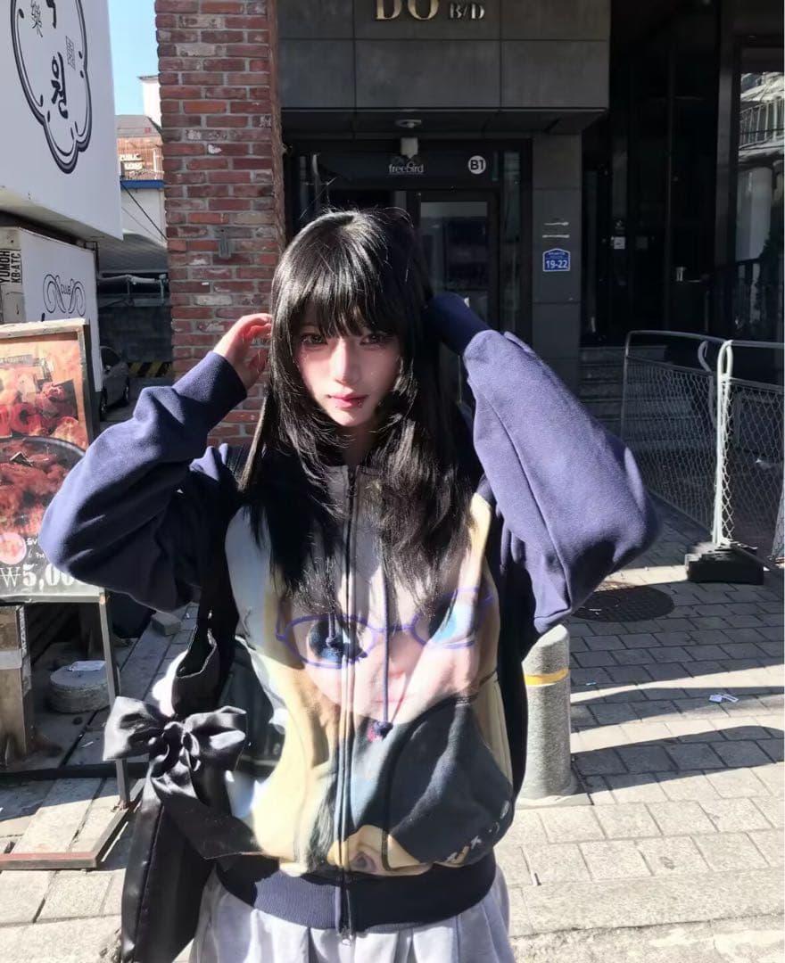 COYSEIO BLYTHE ネイビー ジップアップ パーカー