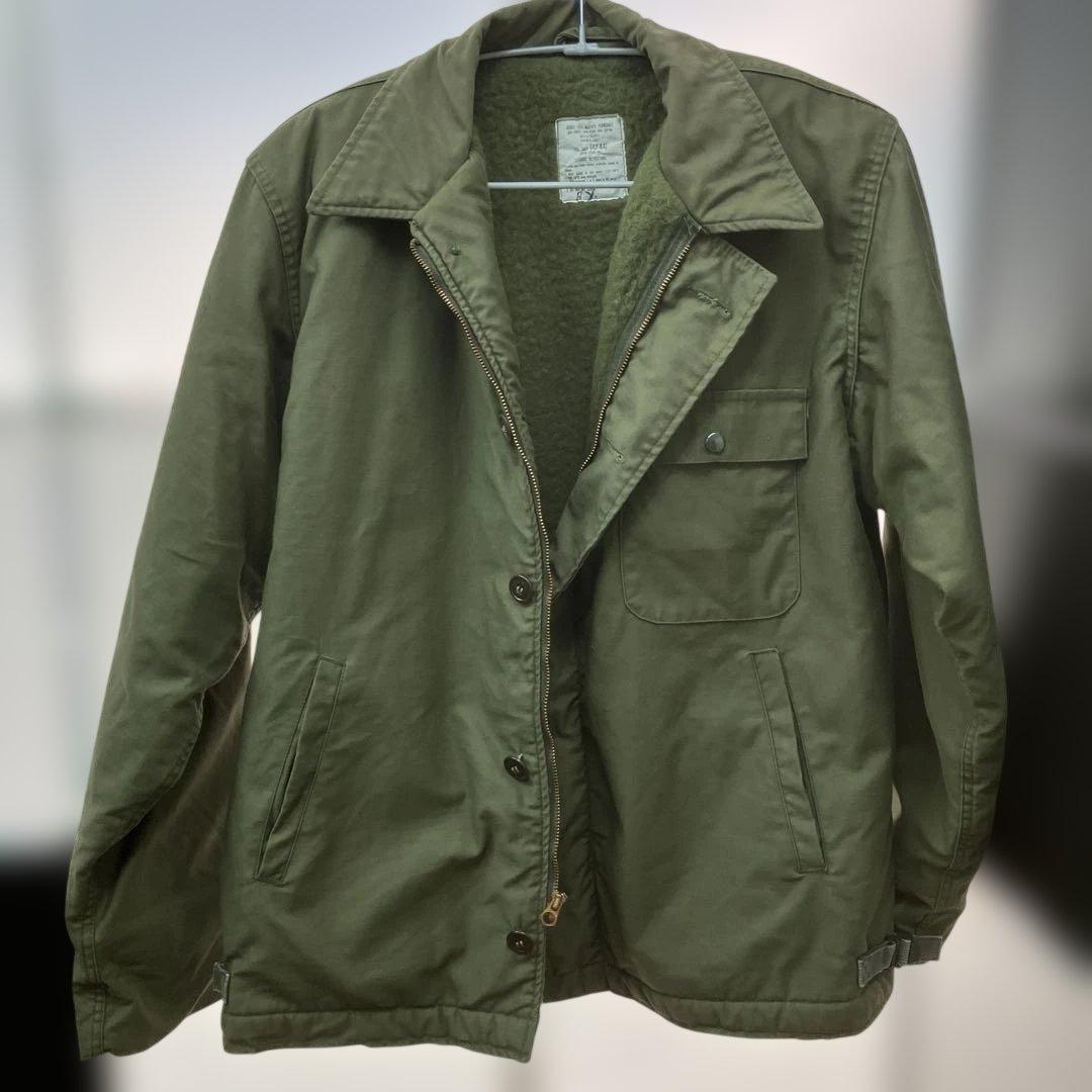 80's ヴィンテージ‼️米軍実物 USNAVY A-2 デッキジャケット 内ボア