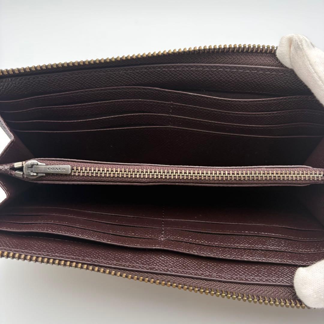 【超美品】COACH コーチ L型ファスナー長財布 メタリック ピンクゴールド