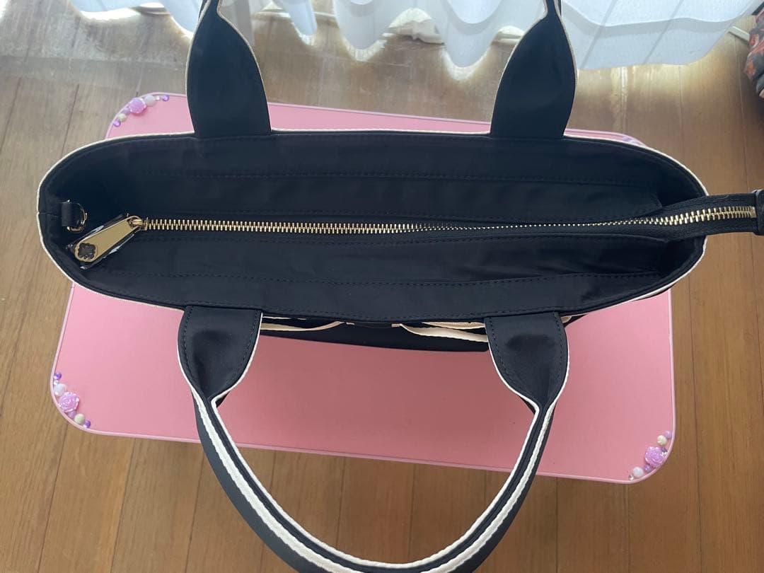 TOCCAバイカラーリボントートバッグ　ブラック