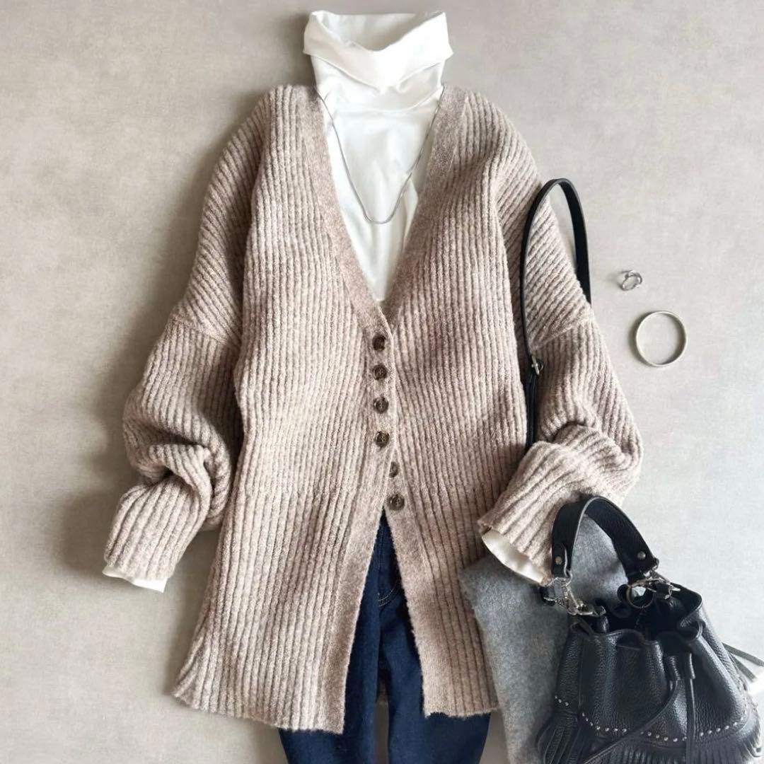 美品▲AKIRANAKA×STUNNING LURE//アルパカ混カーディガン