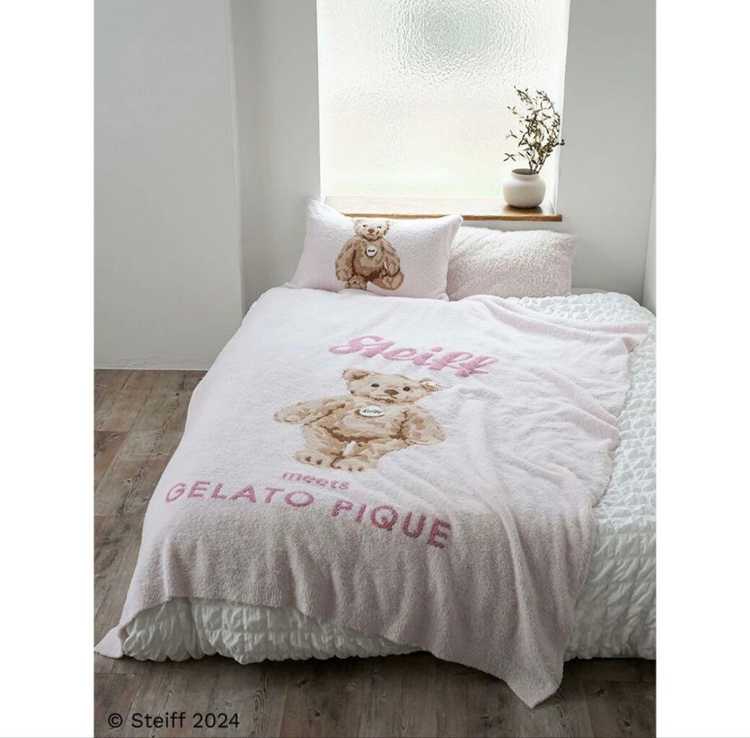 ★新品タグ付★ジェラートピケ シュタイフJamesジャガードマルチカバーピンク★