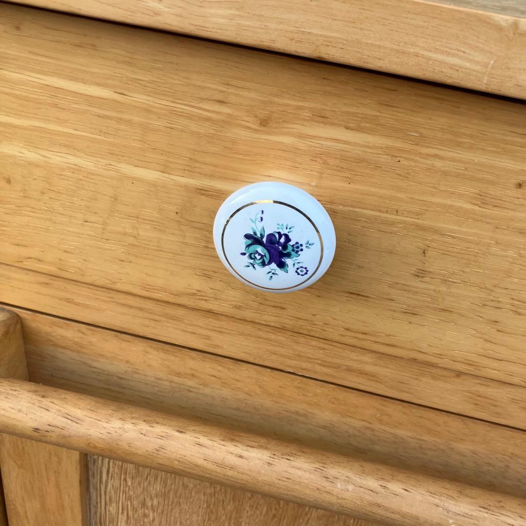 ①北欧レトロ アイリスオーヤマ 木製 タイル張り キッチンワゴン ダストボックス