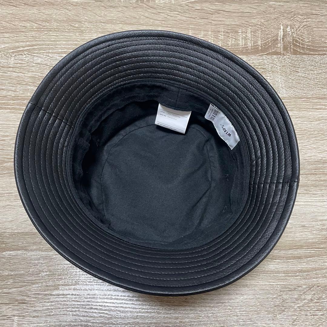 [美品]WTAPS ダブルタップス フェイクレザーバケットハット hat 黒