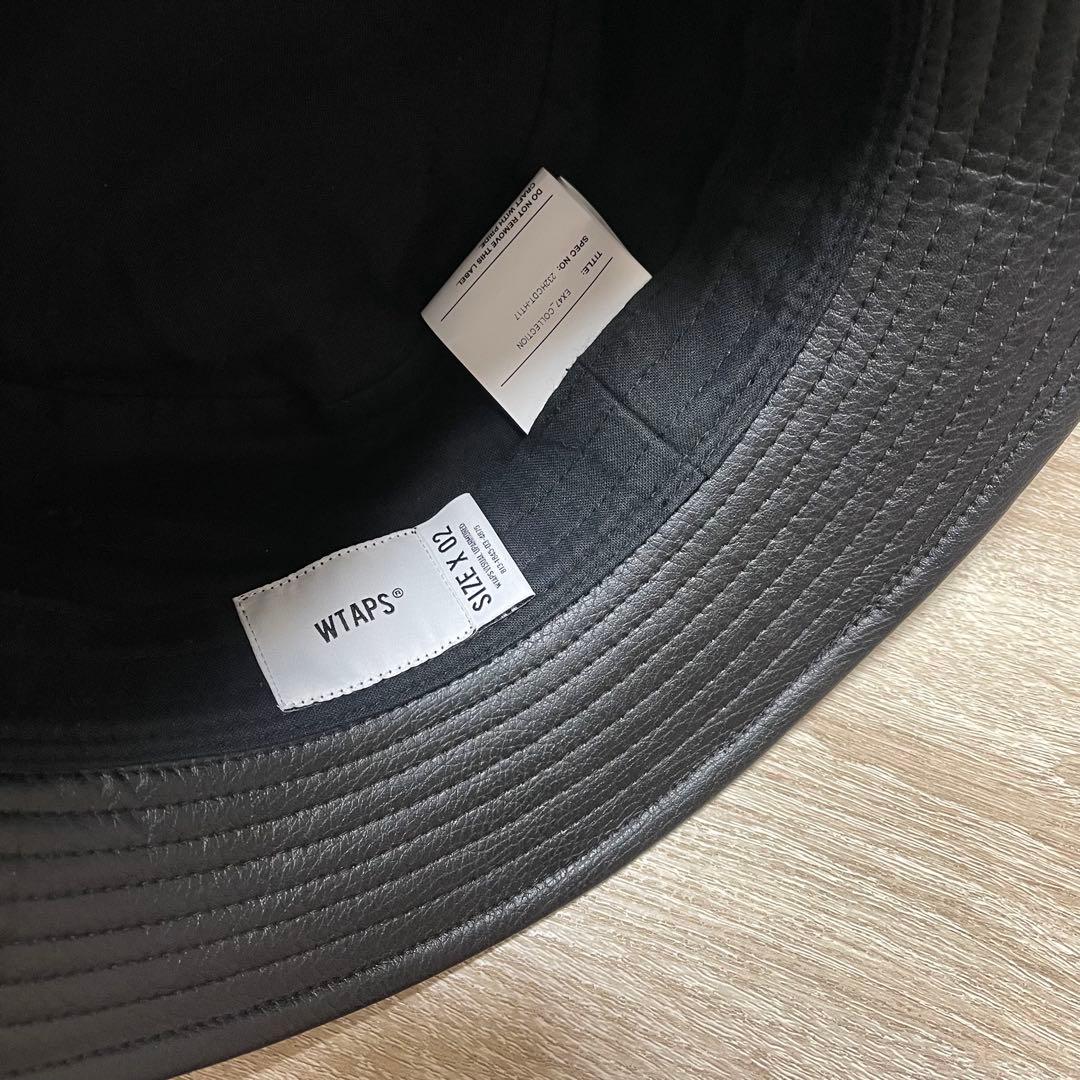 [美品]WTAPS ダブルタップス フェイクレザーバケットハット hat 黒