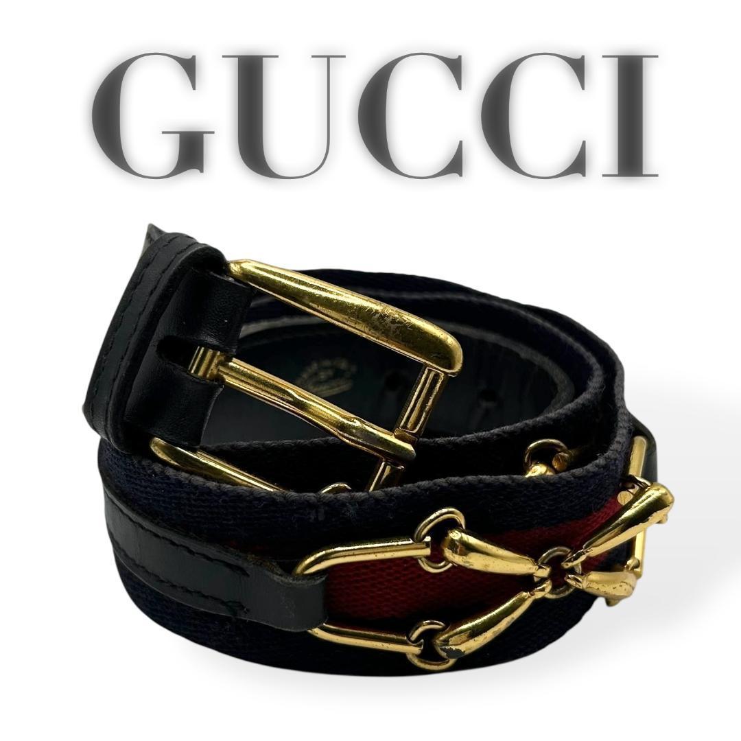 希少✨ GUCCI　グッチ　ベルト　シェリーライン　ホースビット
