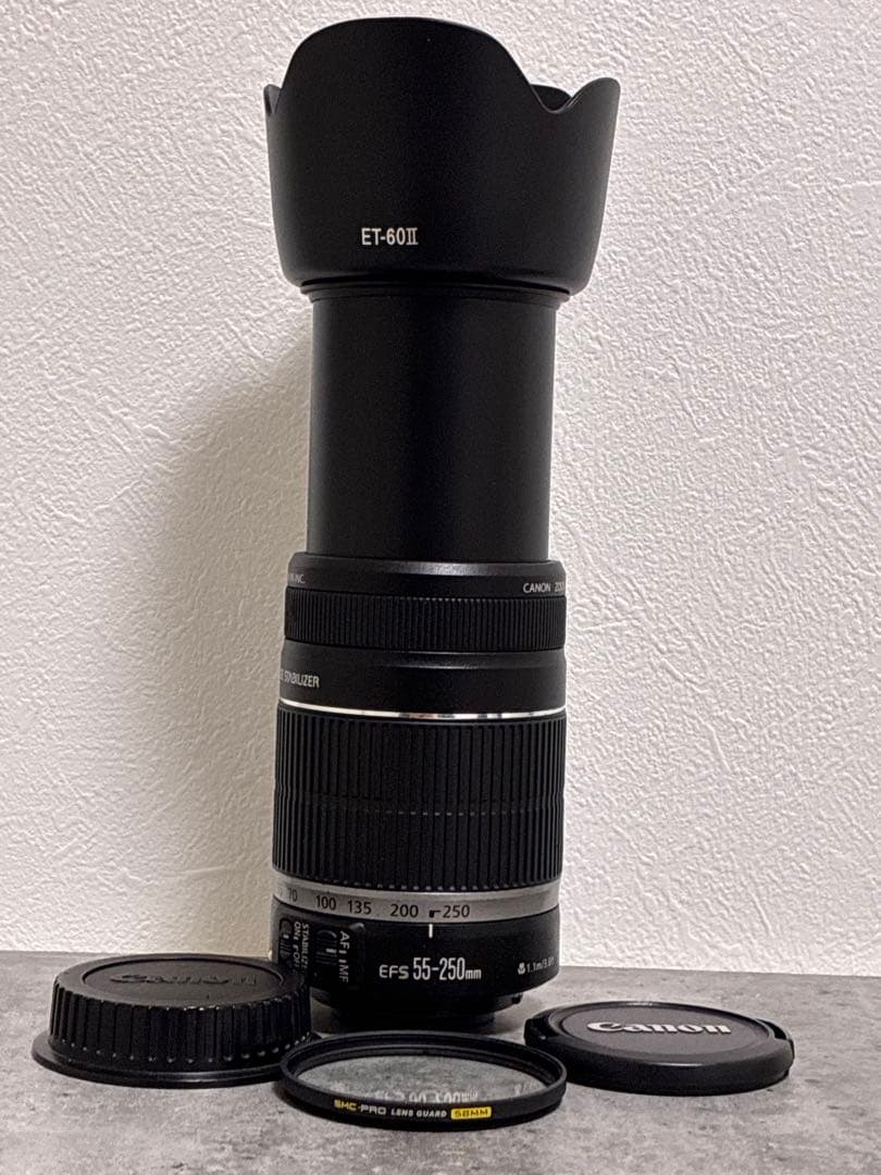 ⭐️美品⭐️ Canon EF-S 55-250mm IS フード付望遠レンズ