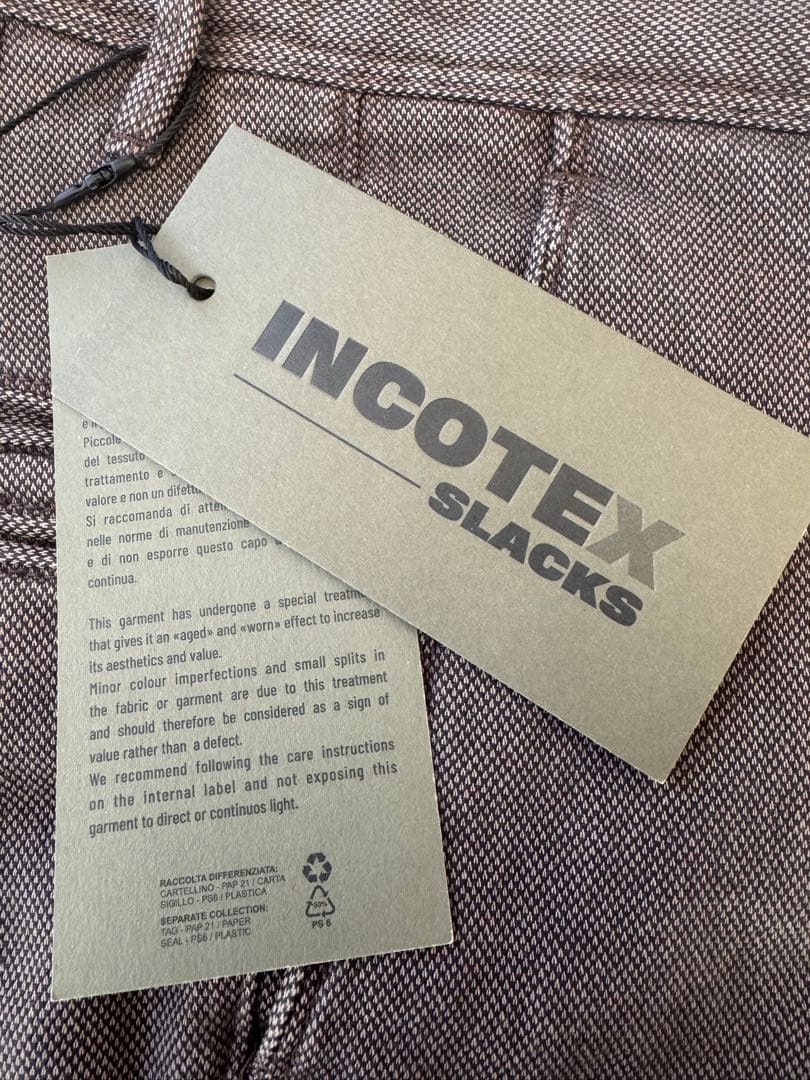 【新品未使用】INCOTEX ストレッチ コットンパンツ 30