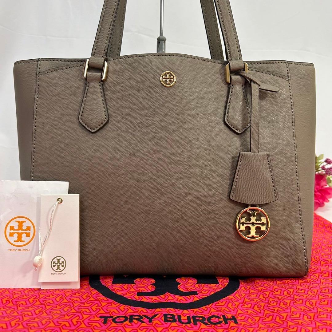 【極美品】トリーバーチ ロビンソン トートバッグ レザー 肩掛け A4 ベージュ