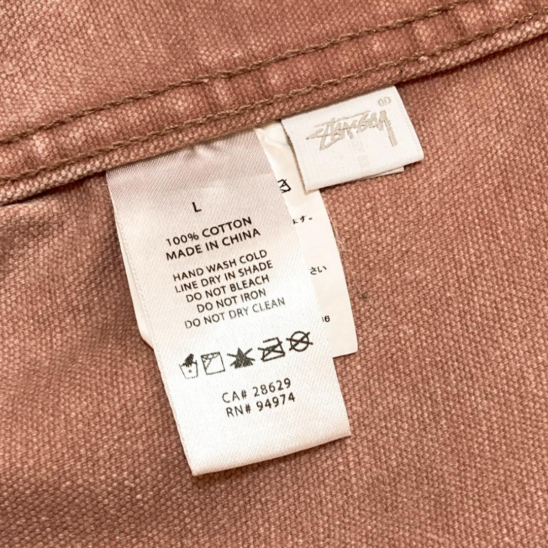 ステューシー STUSSY ジャケット 刺繍ロゴ ピンク L 1842