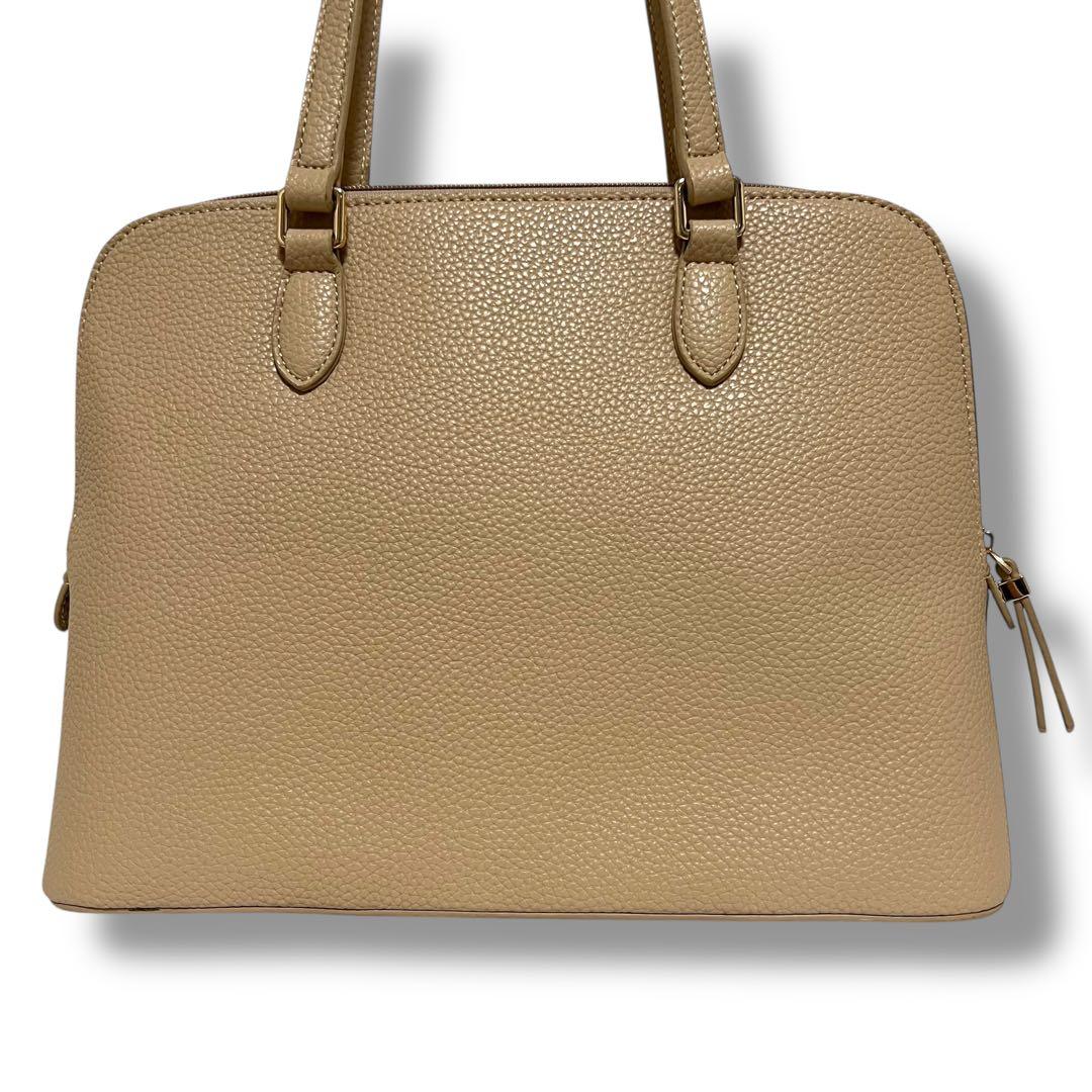 極美品 Kitamura ハンドバッグ レザー シボ革 本革 ベージュ 肩掛け