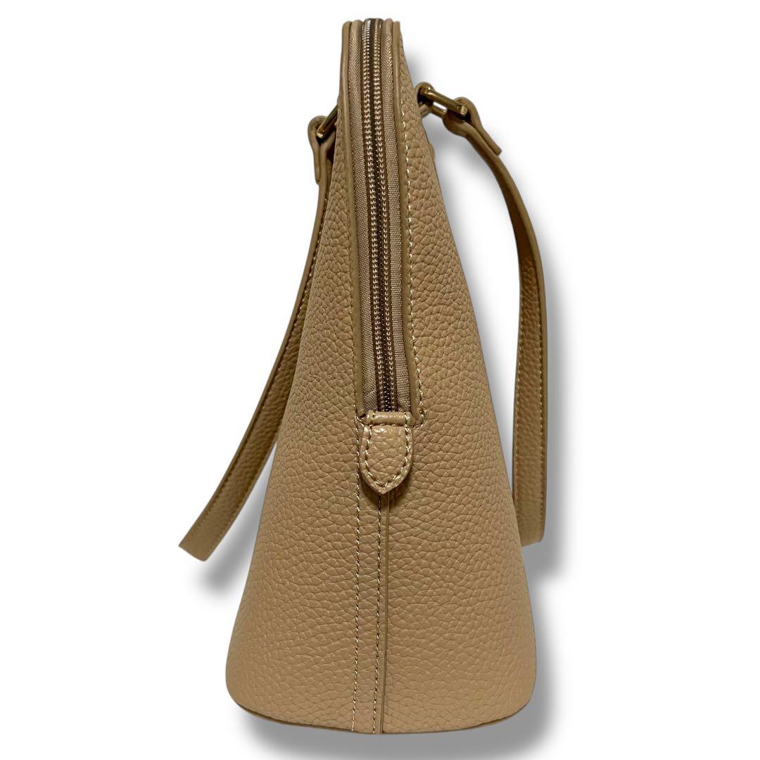 極美品 Kitamura ハンドバッグ レザー シボ革 本革 ベージュ 肩掛け