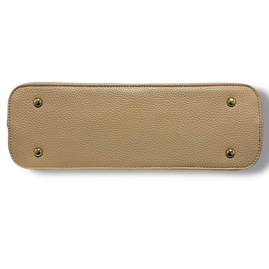 極美品 Kitamura ハンドバッグ レザー シボ革 本革 ベージュ 肩掛け