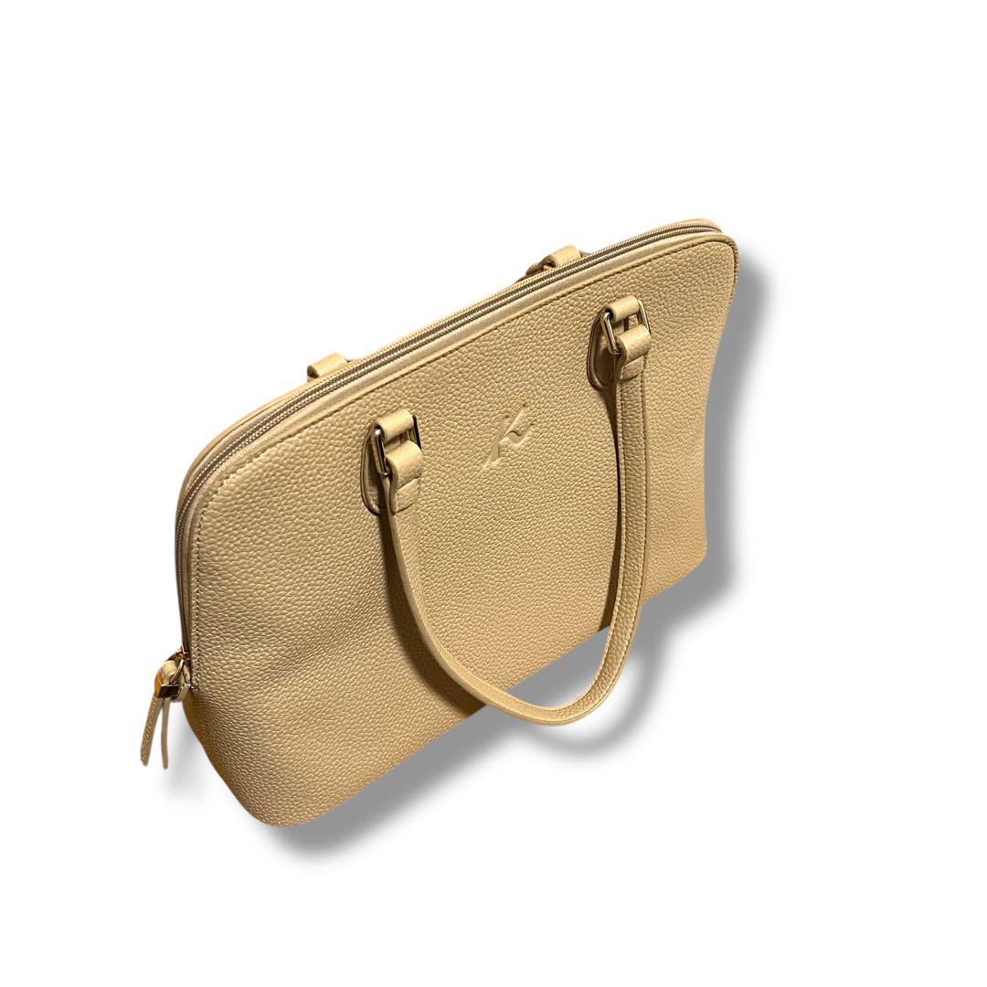 極美品 Kitamura ハンドバッグ レザー シボ革 本革 ベージュ 肩掛け
