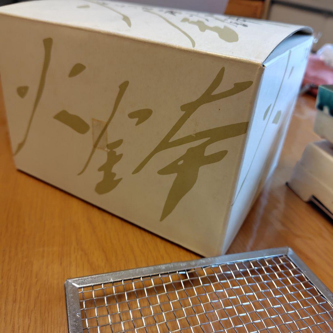 通電動作確認済★[希少・レトロ] 野々田商店 卓上 江戸火鉢 織部 電熱器