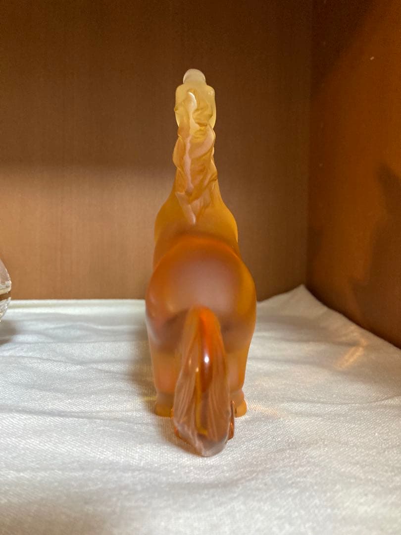 ラリック　馬　置物　アンバー　琥珀