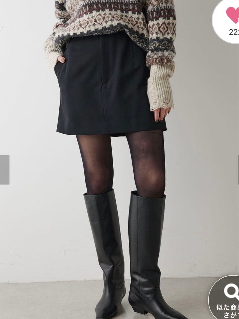 【12月中お値下げ】ウィムガゼットウールギャバミニスカート38
