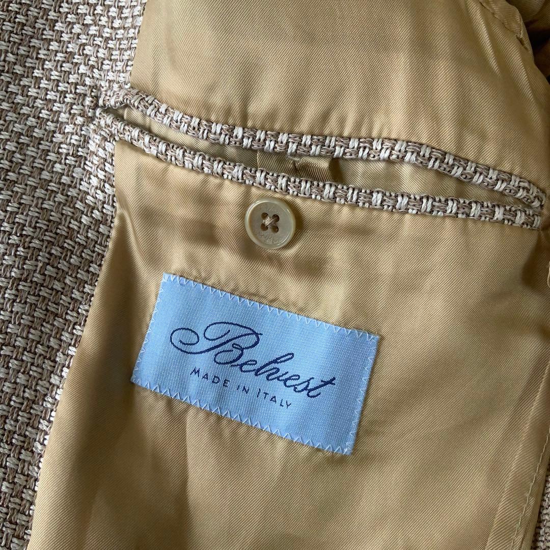 Belvestベルベスト ジャケット シルク リネン コットン44イタリア製
