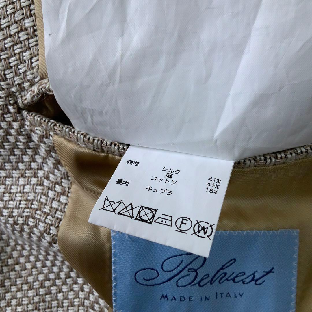 Belvestベルベスト ジャケット シルク リネン コットン44イタリア製