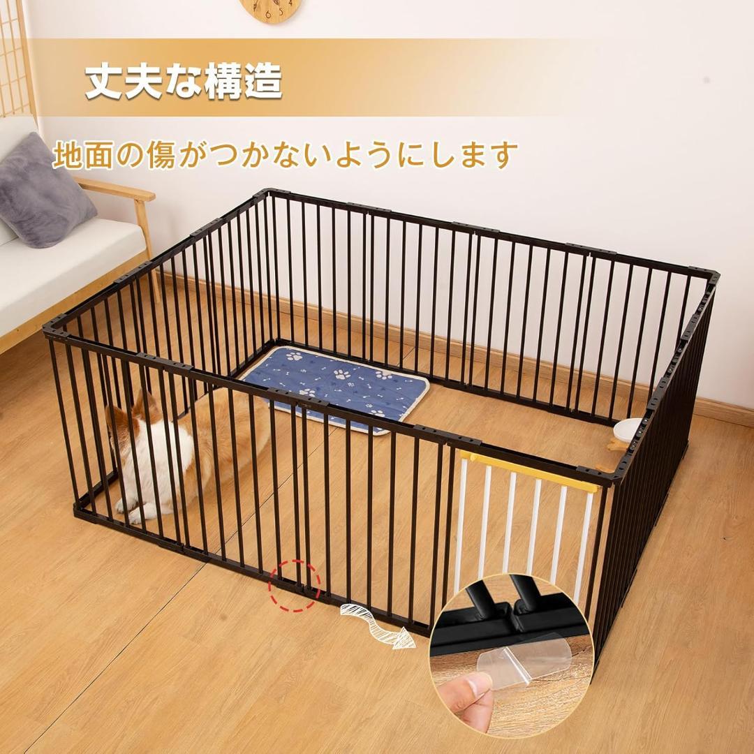 【開封・未使用】 Shinyever ペットサークル 組立簡単 14枚 ブラック