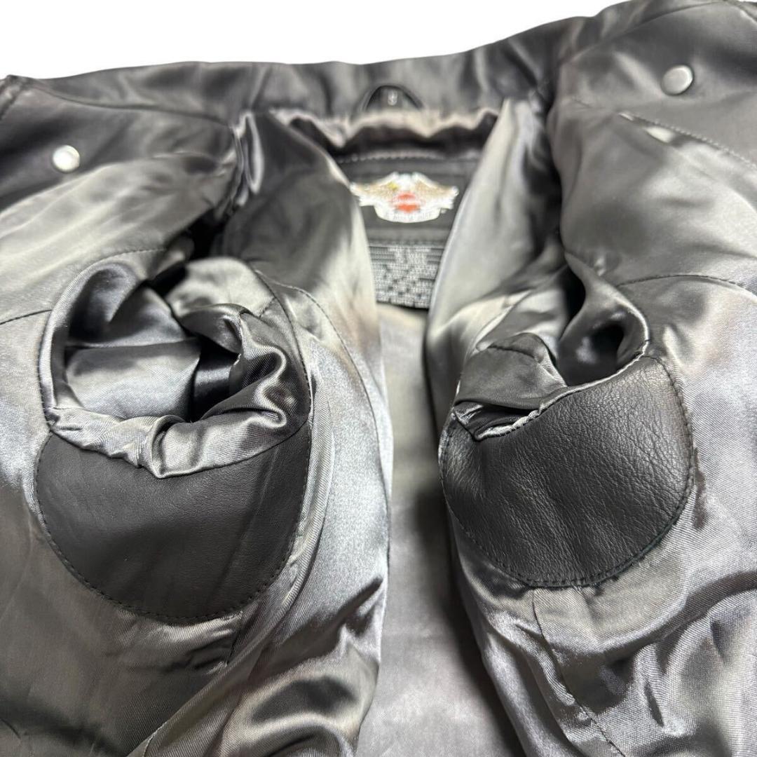 945【極美品】HARLEY DAVIDSON ライダースジャケット刺繍 黒