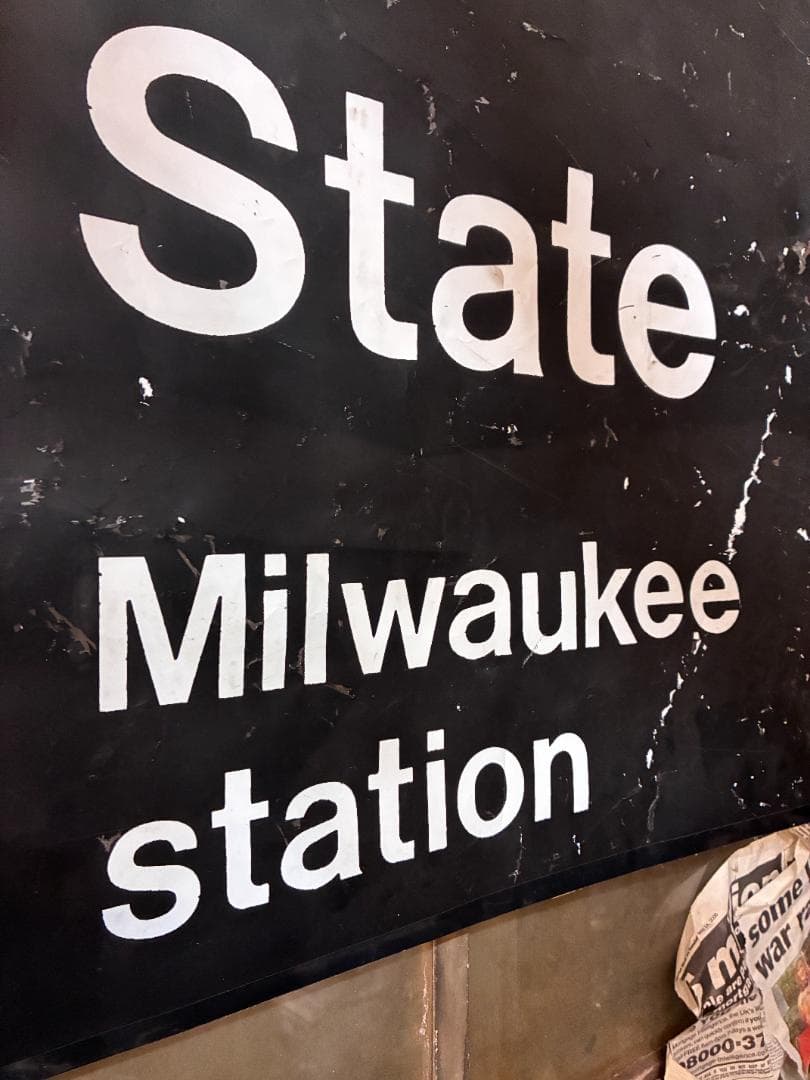 ◆Vintage◆バスロールサイン132×77.5cm シカゴ　CATバス路線