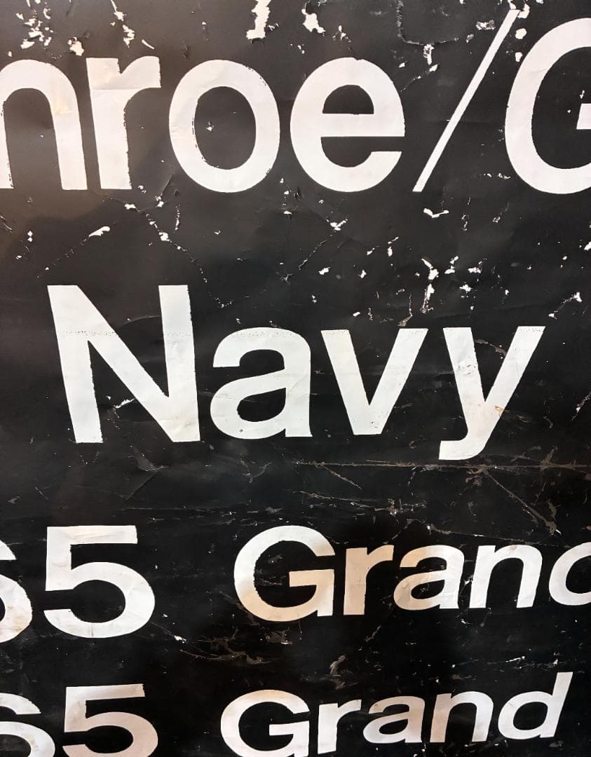 ◆Vintage◆バスロールサイン132×77.5cm シカゴ　CATバス路線